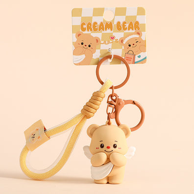 Cream Bear Keychain